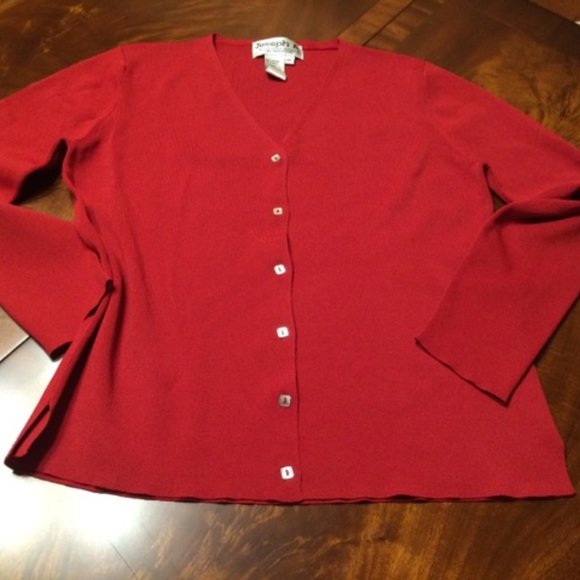 Beautiful Red V-neck Cardigan -XL - Picture 3 of 16